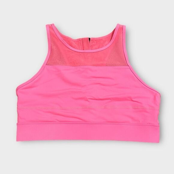 Zyia All Star Neon Hot Pink Performance Mesh Front Activewear Workout Sport Bra - Picture 1 of 8